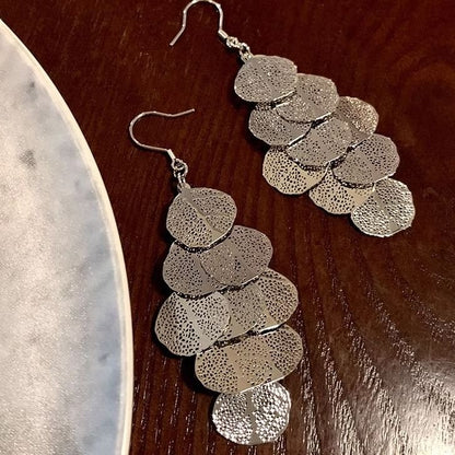 Alloy Leaf Earring Chandelier
