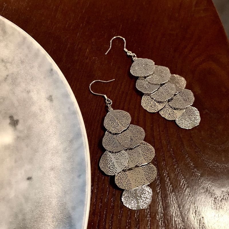 Alloy Leaf Earring Chandelier