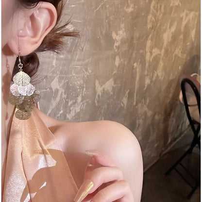 Alloy Leaf Earring Chandelier