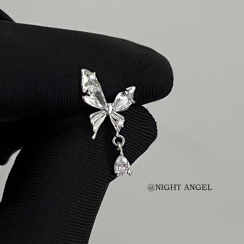 Earring Butterfly Drop Alloy Rhinestone