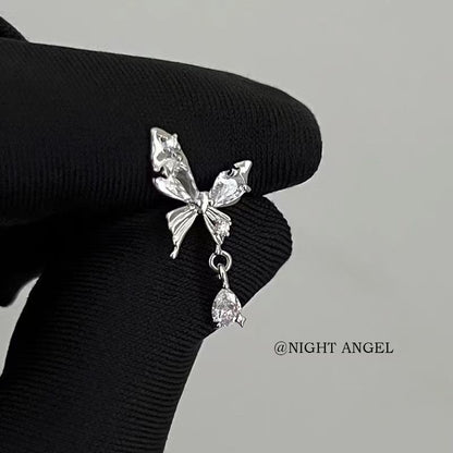 Earring Butterfly Drop Alloy Rhinestone