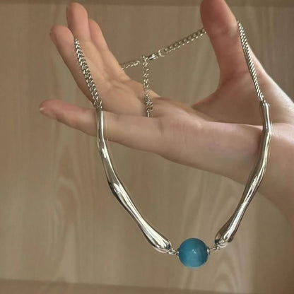 Choker Cat Stone Alloy Faux Eye Bead