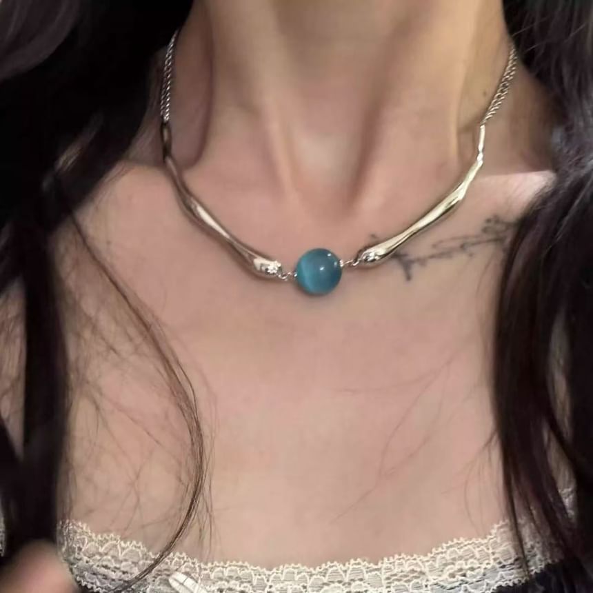 Choker Cat Stone Alloy Faux Eye Bead
