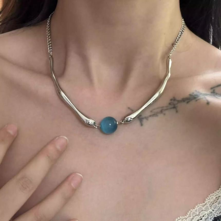 Choker Cat Stone Alloy Faux Eye Bead
