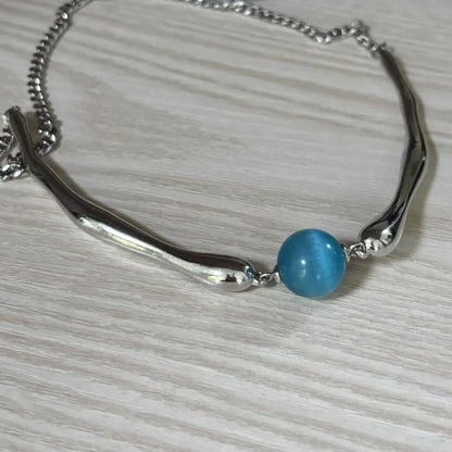 Choker Cat Stone Alloy Faux Eye Bead