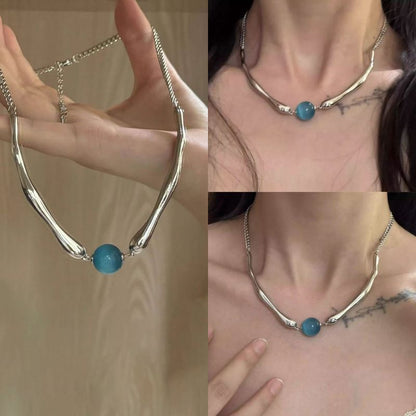Choker Cat Stone Alloy Faux Eye Bead