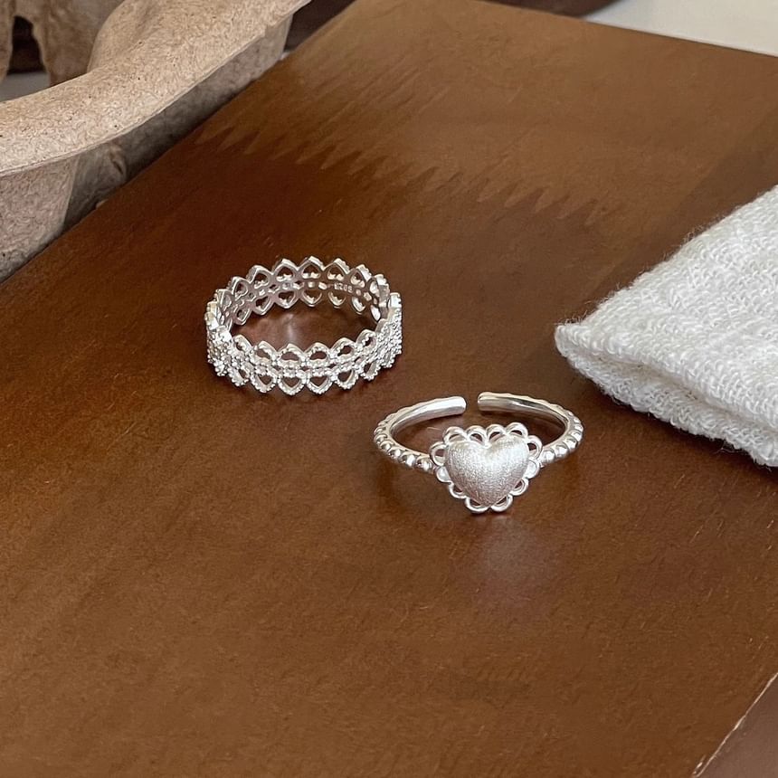 of Open Alloy Cutout 2: + Heart Set Ring