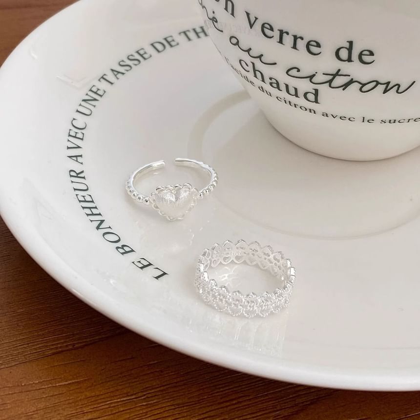 of Open Alloy Cutout 2: + Heart Set Ring