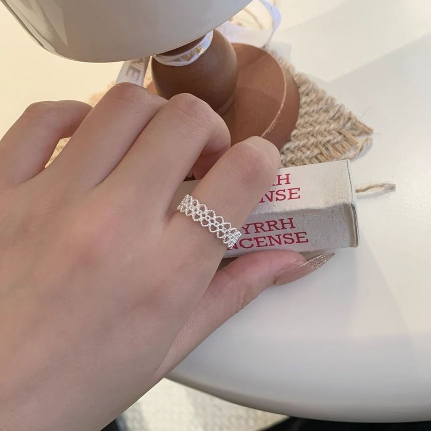 of Open Alloy Cutout 2: + Heart Set Ring
