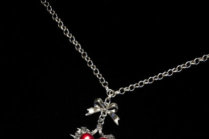 Cross Heart Necklace Alloy Pendant