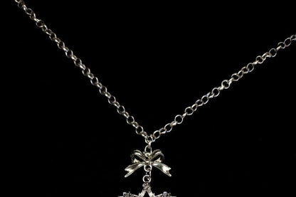 Cross Heart Necklace Alloy Pendant