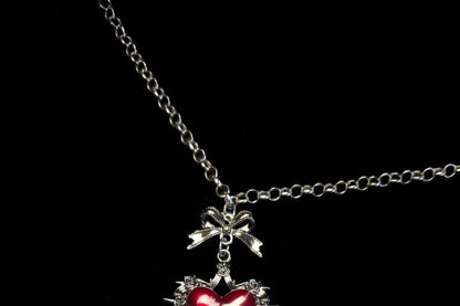 Cross Heart Necklace Alloy Pendant