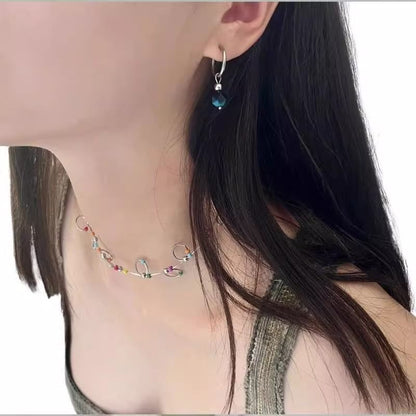 Drop Alloy Faux Earring Gemstone