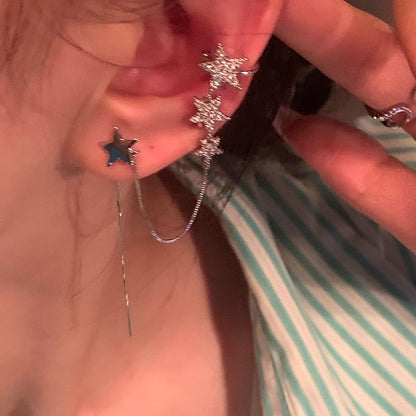 Rhinestone with Cuff Earring Ear Star