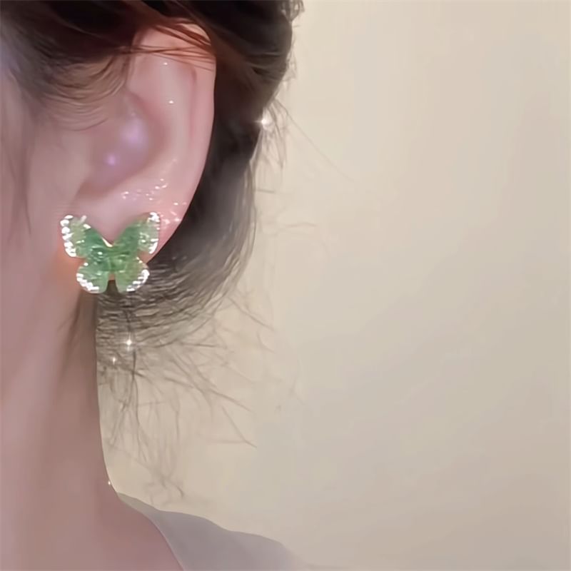 Earring Butterfly Stud Rhinestone