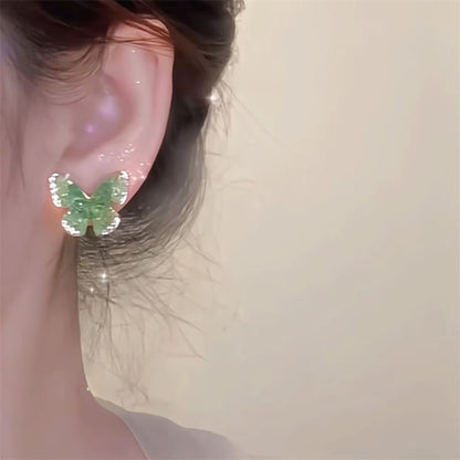 Earring Butterfly Stud Rhinestone