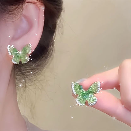 Earring Butterfly Stud Rhinestone