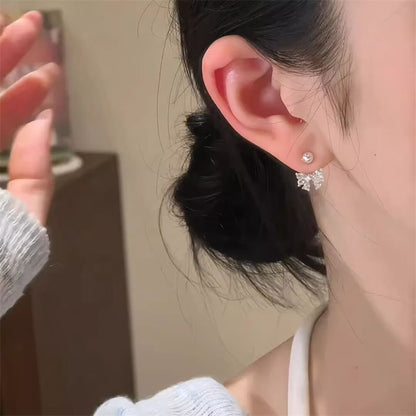 Ear Jacket Bow Rhinestone