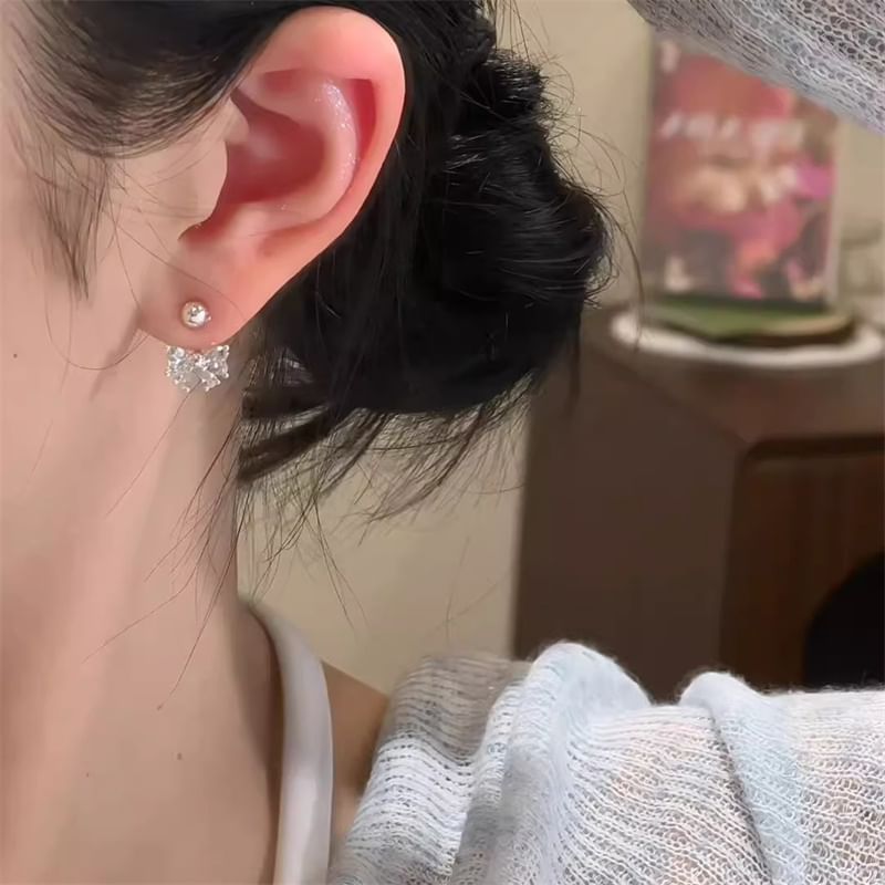 Ear Jacket Bow Rhinestone