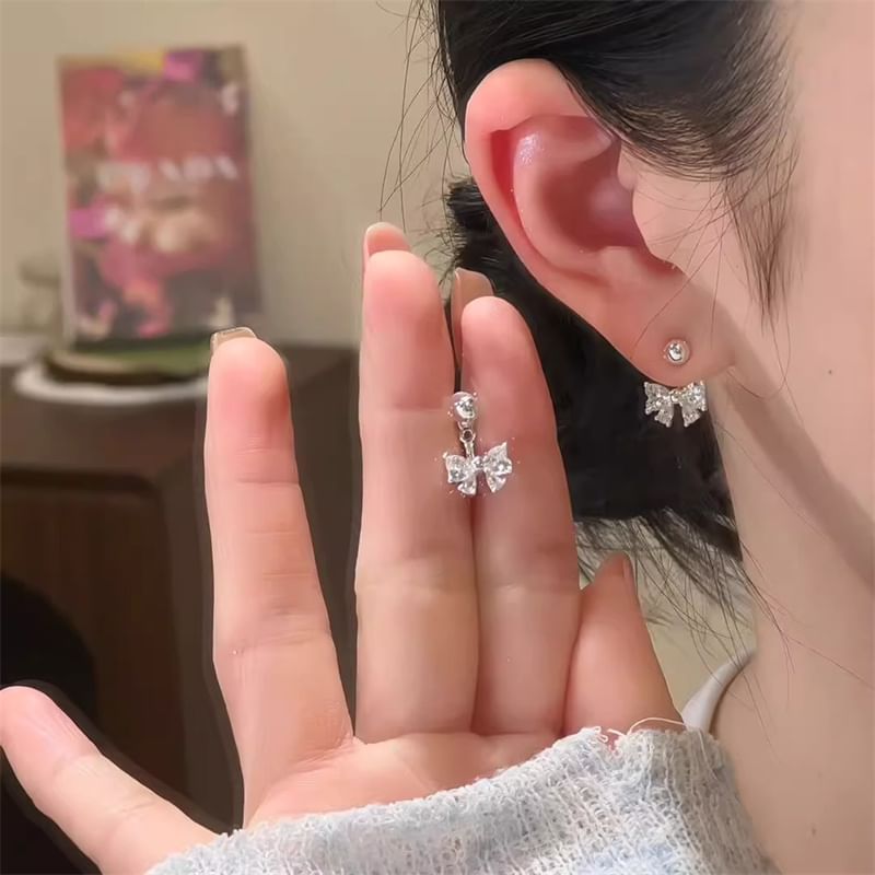 Ear Jacket Bow Rhinestone