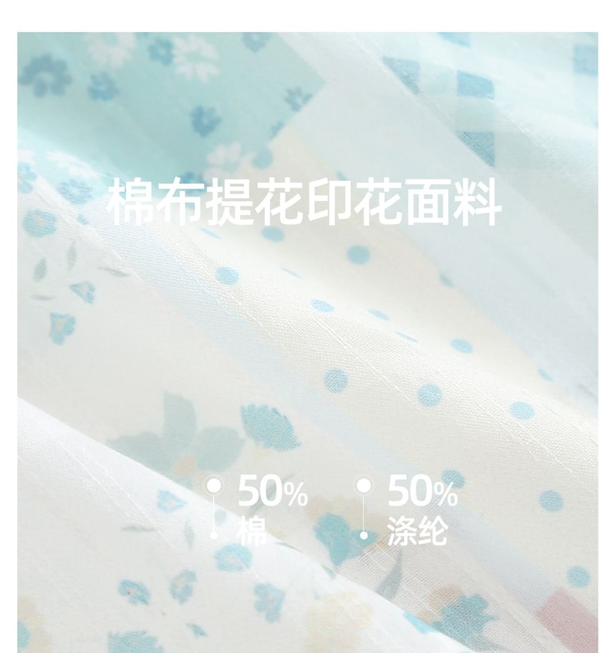 Short-Sleeve Collar Floral Bow Midi A-Line Dress / Sleeveless Sundress