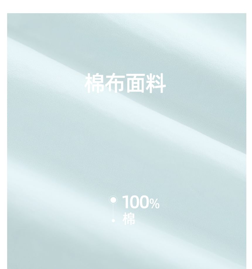 Short-Sleeve Crew Neck Plain Bow Blouse