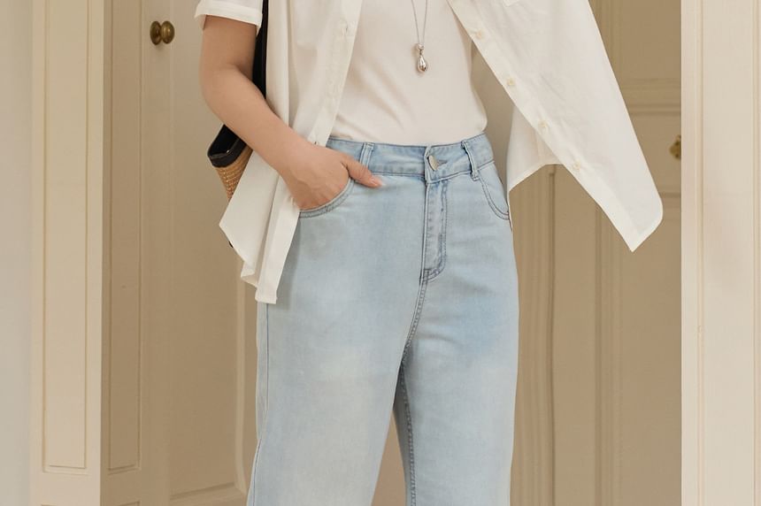 Mid Rise Washed Bootcut Jeans (Various Designs)