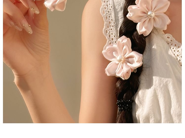 Pearl Set Flower / Faux Clip Hair