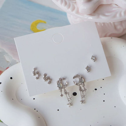Pairs: Star Rhinestone 3 Set Earring of