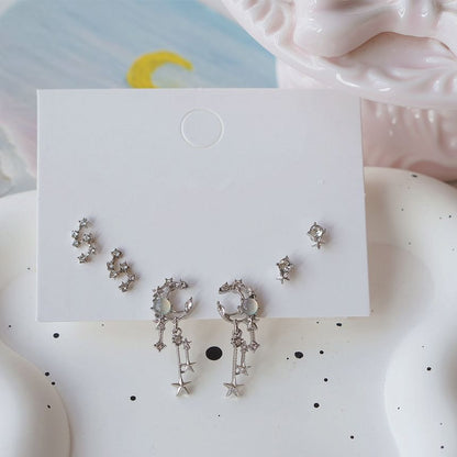 Pairs: Star Rhinestone 3 Set Earring of