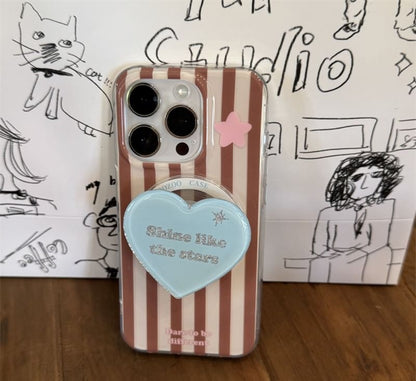 (Compatible Magnetic with MagSafe) Striped Case Phone Star