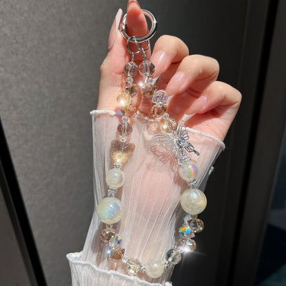 Beaded Phone Butterfly Crystal Faux Strap Wrist