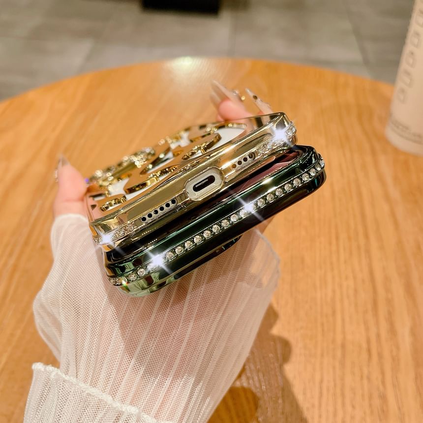 Rhinestone Case iPhone Flame