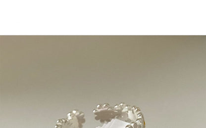 Open Enamel Daisy Sterling 925 Silver Ring
