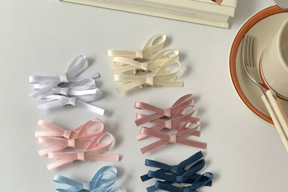 Set Bow Clip of Hair Plain 3: