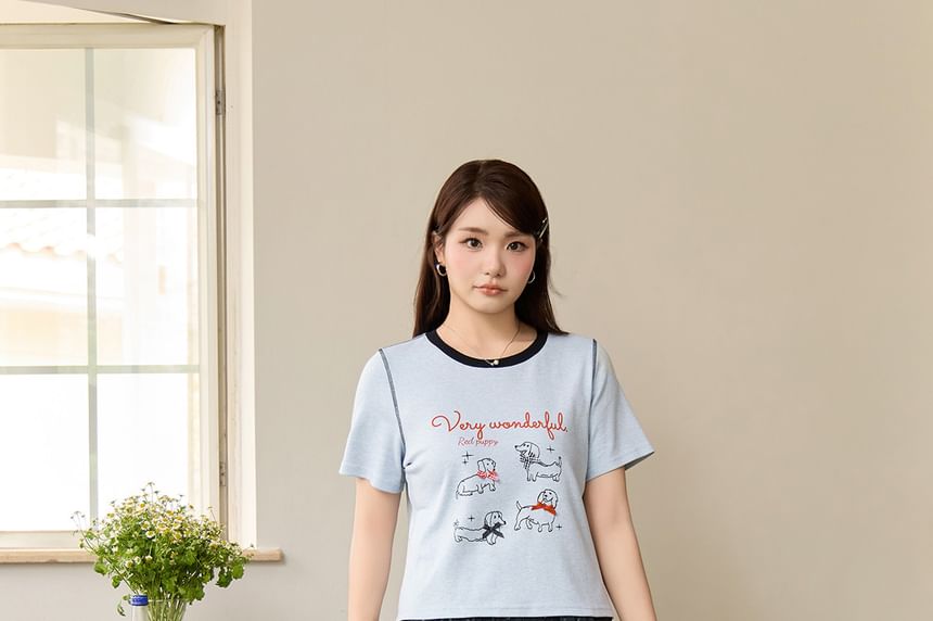 Elastic Waist Floral Bow Wide Leg Pants