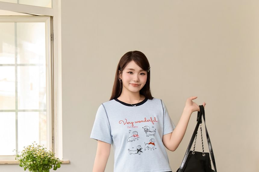 Elastic Waist Floral Bow Wide Leg Pants