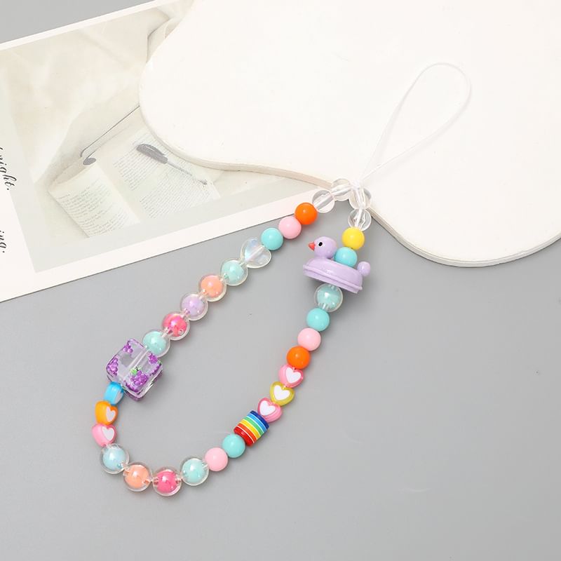 Bead Duck Strap Cube Phone (Various Designs) Plastic