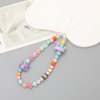 Bead Duck Strap Cube Phone (Various Designs) Plastic