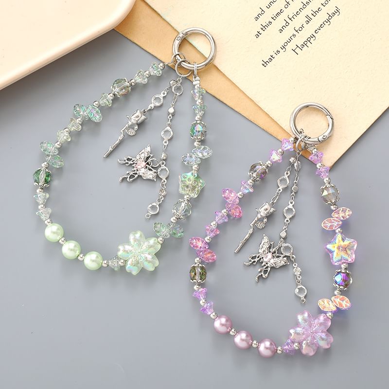 Strap Faux Crystal Butterfly Star Designs) Phone (Various