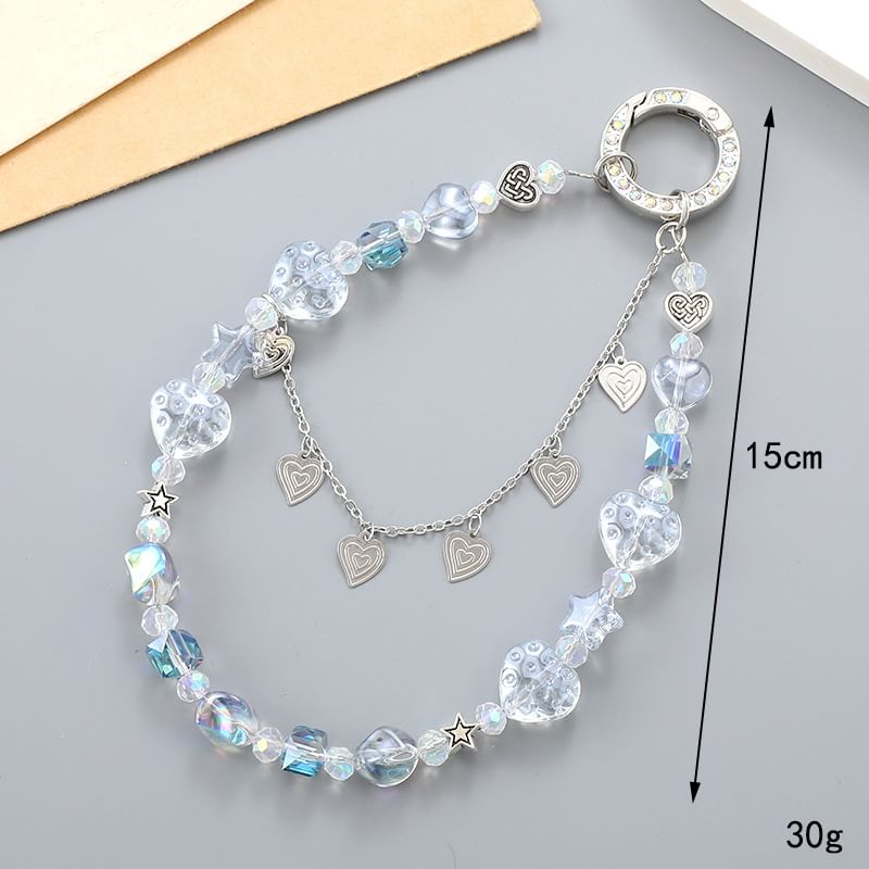 Faux Heart Strap Phone Crystal