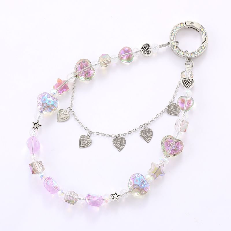 Faux Heart Strap Phone Crystal