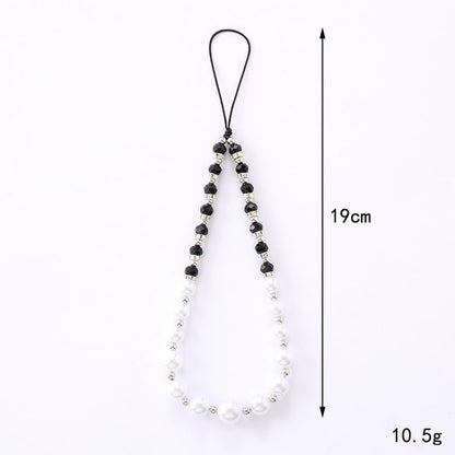 Faux Pearl Rhinestone Strap Phone