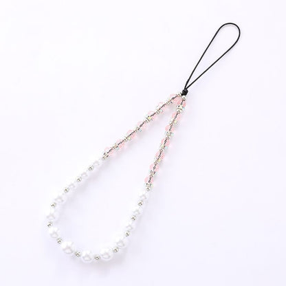 Faux Pearl Rhinestone Strap Phone