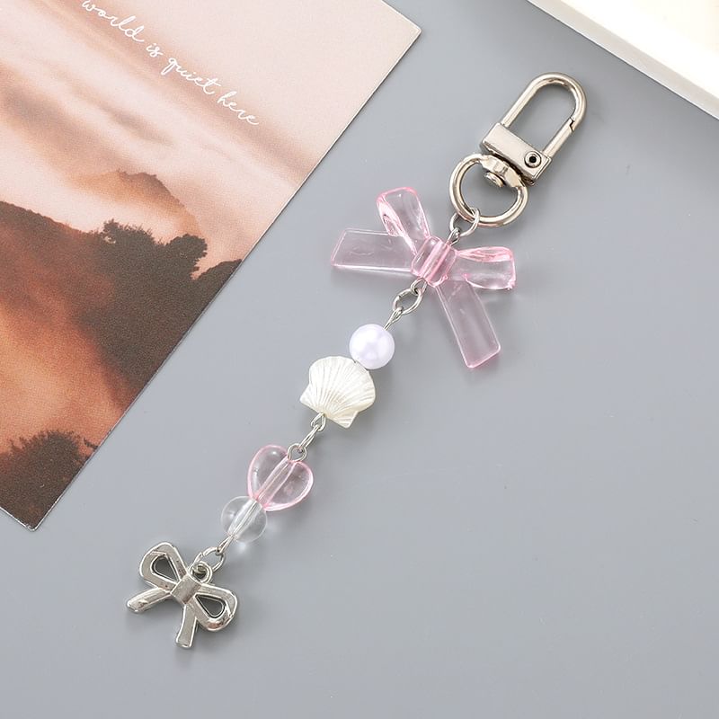 Phone Faux Bow Charm Pearl