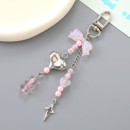 Bear Phone Bow Heart Charm