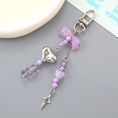 Bear Phone Bow Heart Charm