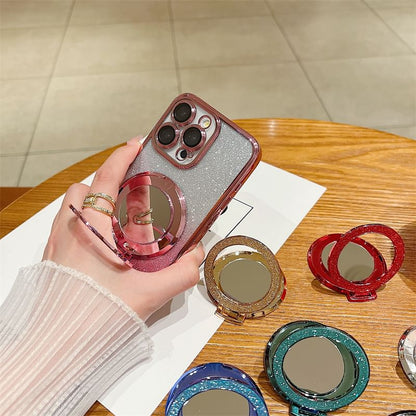 Mirror Phone Magnetic with Glitter Stand