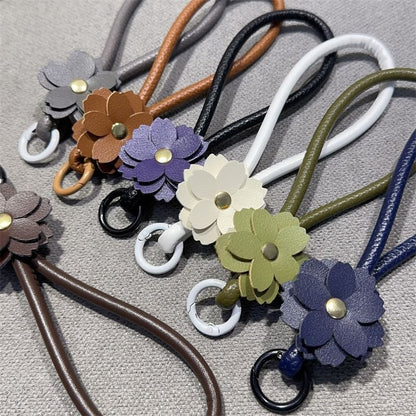 Phone Floral Faux with Lanyard Pad Strap and Leather