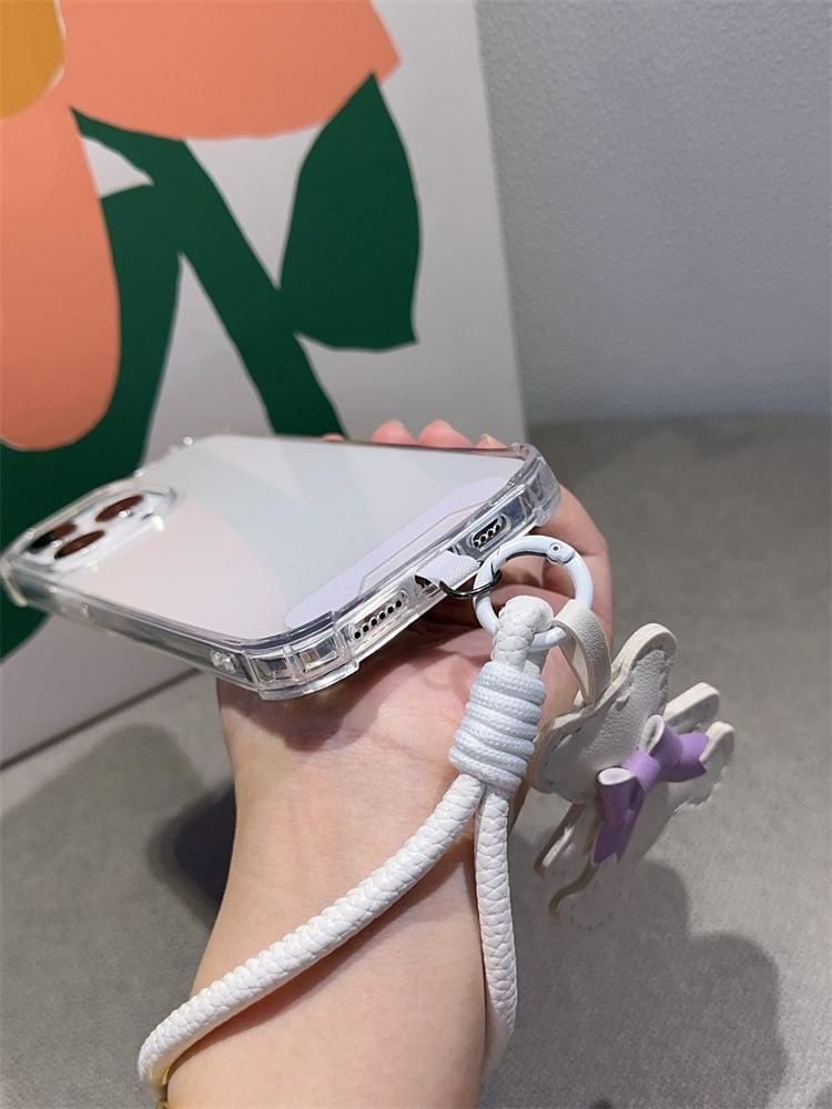 Strap with Phone Lanyard Bear and Pad Leather Faux
